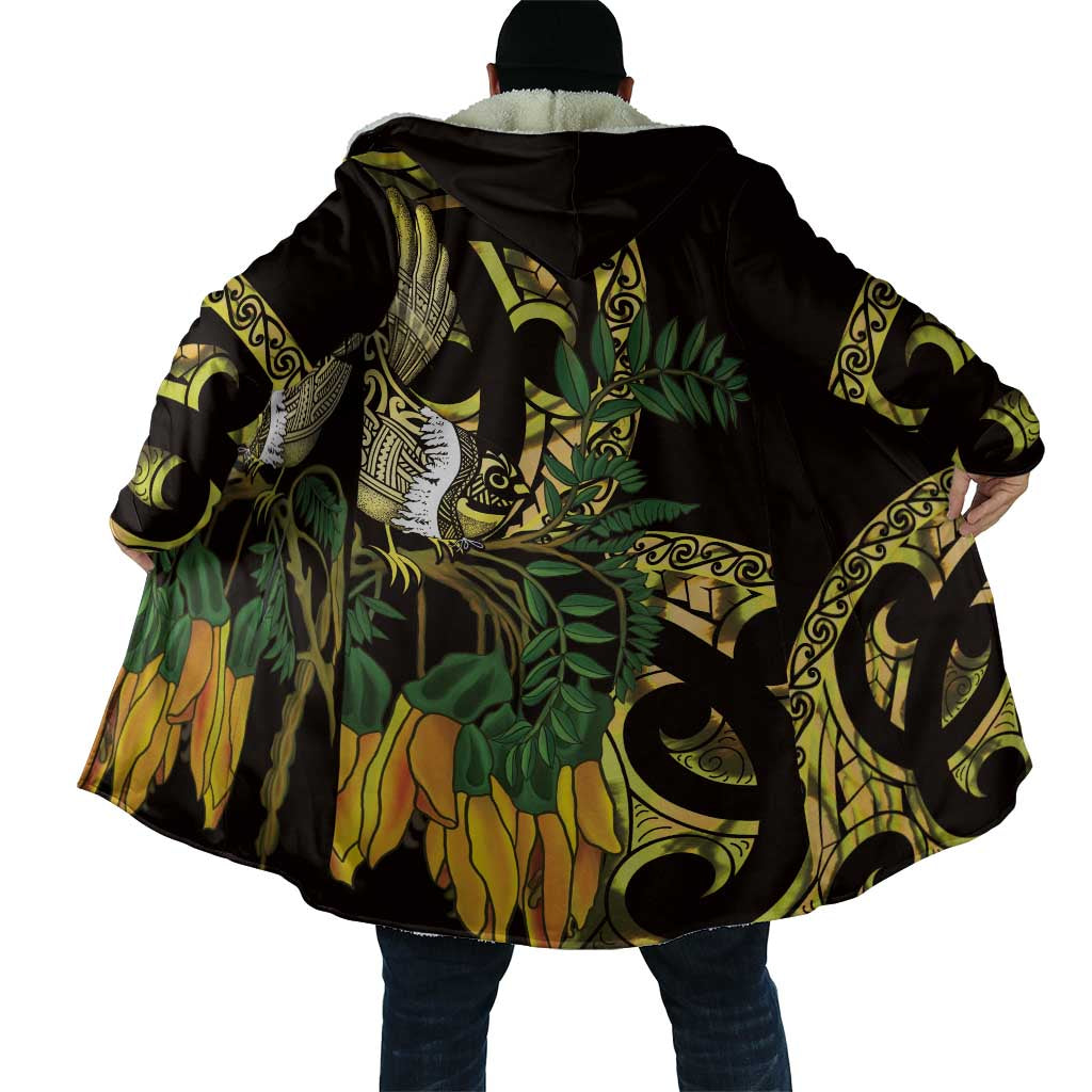 Yellow New Zealand Kowhai And Piwakawaka Cloak Maori Ngaru Paua Shell - Polynesian Pride