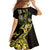 Yellow New Zealand Kowhai And Piwakawaka Family Matching Off Shoulder Maxi Dress and Hawaiian Shirt Maori Ngaru Paua Shell