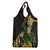 Yellow New Zealand Kowhai And Piwakawaka Grocery Bag Maori Ngaru Paua Shell