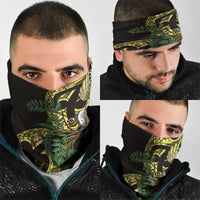 Yellow New Zealand Kowhai And Piwakawaka Neck Gaiter Maori Ngaru Paua Shell LT14 - Polynesian Pride