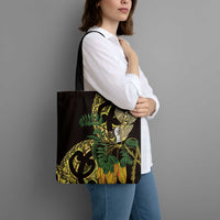 Yellow New Zealand Kowhai And Piwakawaka Tote Bag Maori Ngaru Paua Shell LT14 - Polynesian Pride