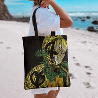 Yellow New Zealand Kowhai And Piwakawaka Tote Bag Maori Ngaru Paua Shell LT14 - Polynesian Pride