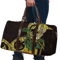 Yellow New Zealand Kowhai And Piwakawaka Travel Bag Maori Ngaru Paua Shell - Polynesian Pride
