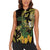 Yellow New Zealand Kowhai And Piwakawaka Women Sleeveless Polo Shirt Maori Ngaru Paua Shell