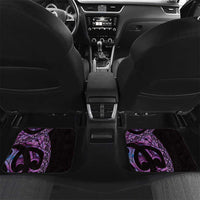 Purple New Zealand Kowhai And Piwakawaka Car Mats Maori Ngaru Paua Shell LT14 Set 2pcs - Back Purple - Polynesian Pride