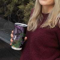 Purple New Zealand Kowhai And Piwakawaka Tumbler Cup Maori Ngaru Paua Shell LT14 - Polynesian Pride