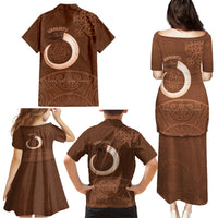 Vanuatu Indipendens Dei Family Matching Puletasi and Hawaiian Shirt Yumi Sand Drawing Turtle Mix Lapita LT14 - Polynesian Pride