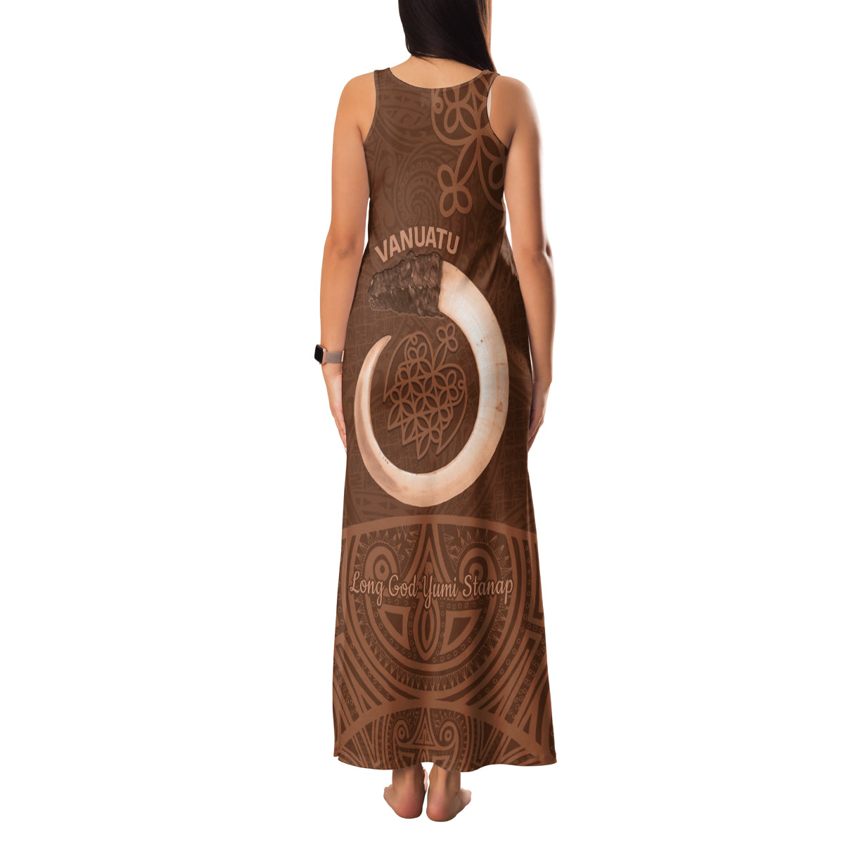 Vanuatu Indipendens Dei Family Matching Tank Maxi Dress and Hawaiian Shirt Yumi Sand Drawing Turtle Mix Lapita LT14 - Polynesian Pride