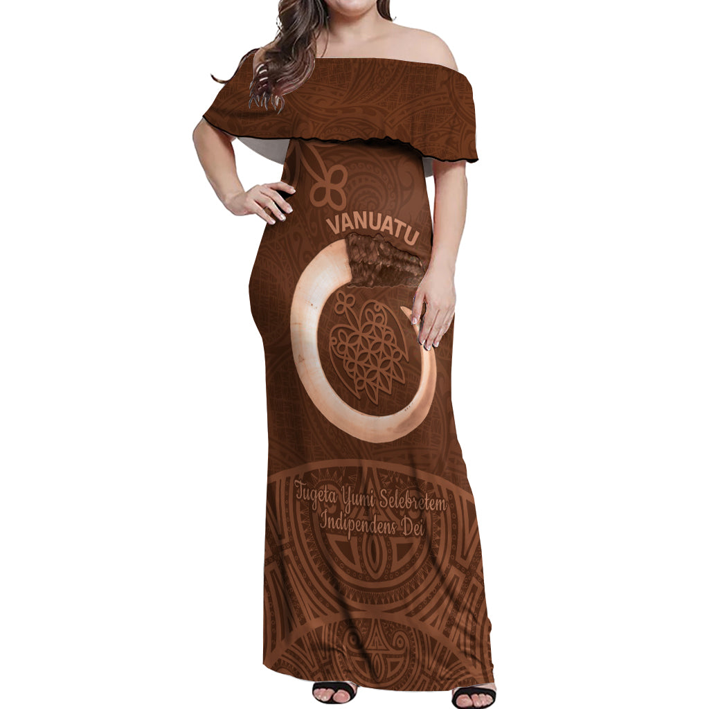 Vanuatu Indipendens Dei Off Shoulder Maxi Dress Yumi 44th Sand Drawing Turtle Mix Lapita
