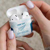 Custom New Zealand Silver Fern Football AirPods Case Come On All White - Polynesian Pride