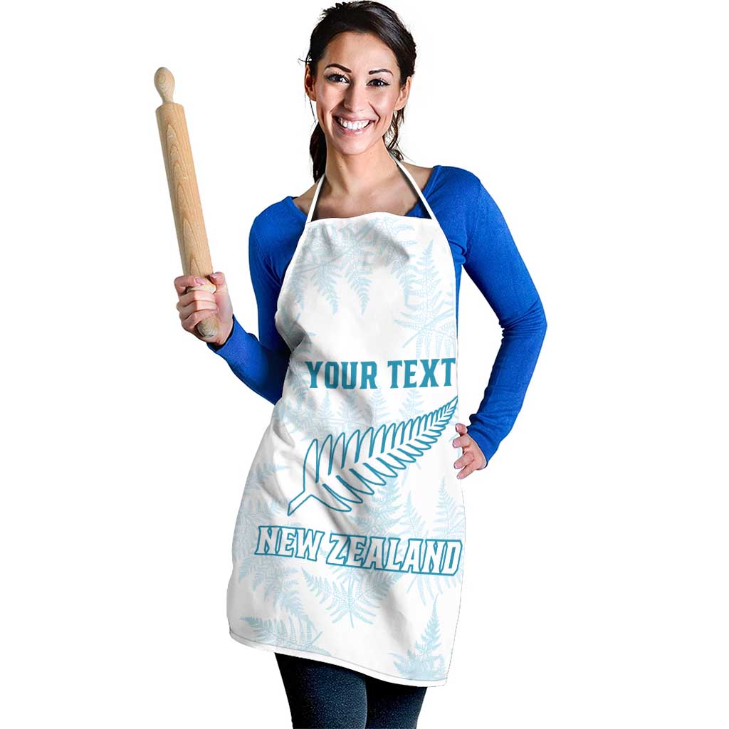Custom New Zealand Silver Fern Football Apron Come On All White - Polynesian Pride