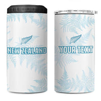 Custom New Zealand Silver Fern Football 4 in 1 Can Cooler Tumbler Come On All White LT14 One Size: 16 oz White - Polynesian Pride