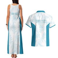 Custom New Zealand Silver Fern Football Couples Matching Tank Maxi Dress and Hawaiian Shirt Come On All White LT14 - Polynesian Pride