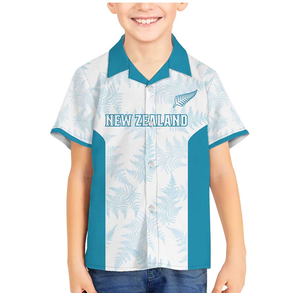 Custom New Zealand Silver Fern Football Family Matching Mermaid Dress and Hawaiian Shirt Come On All White LT14 Son's Shirt White - Polynesian Pride