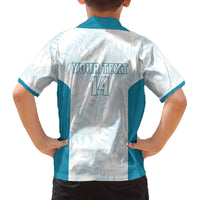 Custom New Zealand Silver Fern Football Family Matching Off The Shoulder Long Sleeve Dress and Hawaiian Shirt Come On All White LT14 - Polynesian Pride