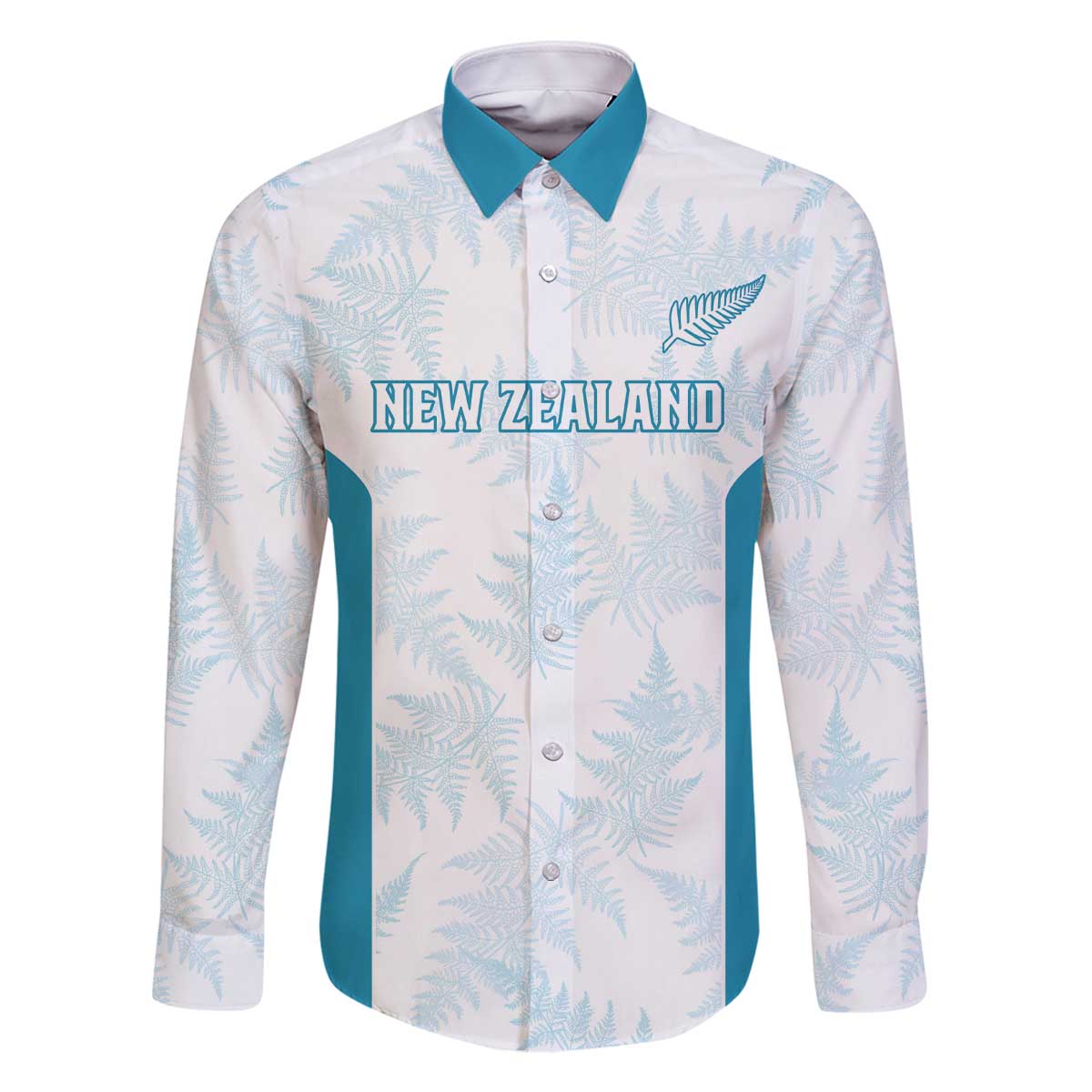 Custom New Zealand Silver Fern Football Family Matching Off The Shoulder Long Sleeve Dress and Hawaiian Shirt Come On All White LT14 Dad's Shirt - Long Sleeve White - Polynesian Pride