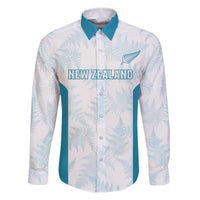 Custom New Zealand Silver Fern Football Family Matching Off The Shoulder Long Sleeve Dress and Hawaiian Shirt Come On All White LT14 Dad's Shirt - Long Sleeve White - Polynesian Pride
