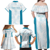Custom New Zealand Silver Fern Football Family Matching Off Shoulder Maxi Dress and Hawaiian Shirt Come On All White LT14 - Polynesian Pride