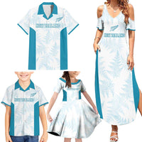 Custom New Zealand Silver Fern Football Family Matching Summer Maxi Dress and Hawaiian Shirt Come On All White LT14 - Polynesian Pride