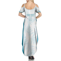 Custom New Zealand Silver Fern Football Family Matching Summer Maxi Dress and Hawaiian Shirt Come On All White LT14 - Polynesian Pride