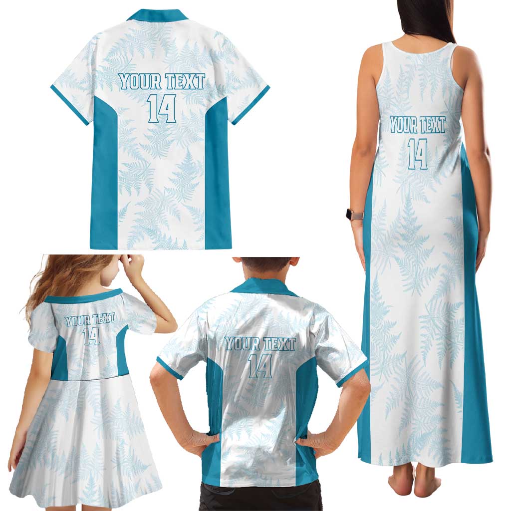 Custom New Zealand Silver Fern Football Family Matching Tank Maxi Dress and Hawaiian Shirt Come On All White LT14 - Polynesian Pride