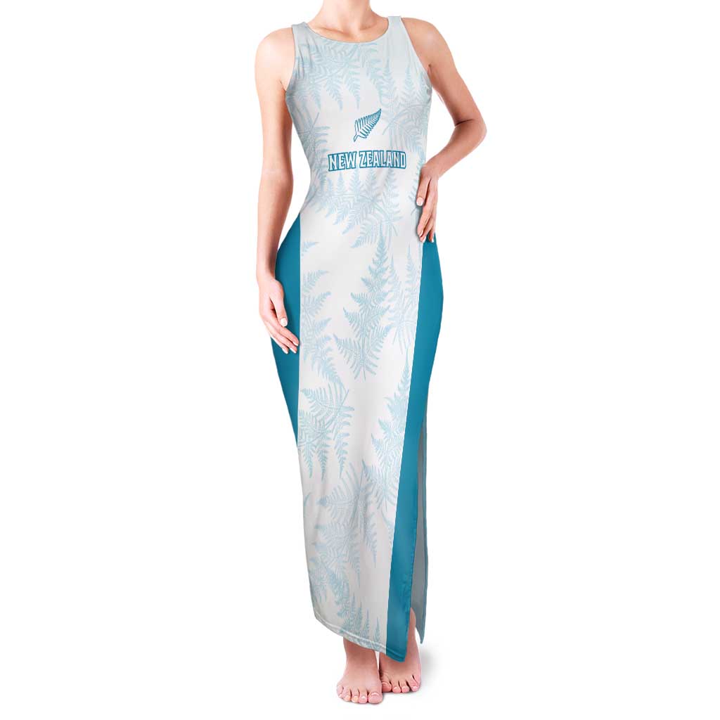 Custom New Zealand Silver Fern Football Family Matching Tank Maxi Dress and Hawaiian Shirt Come On All White LT14 Mom's Dress White - Polynesian Pride