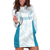 Custom New Zealand Silver Fern Football Hoodie Dress Come On All White LT14 White - Polynesian Pride