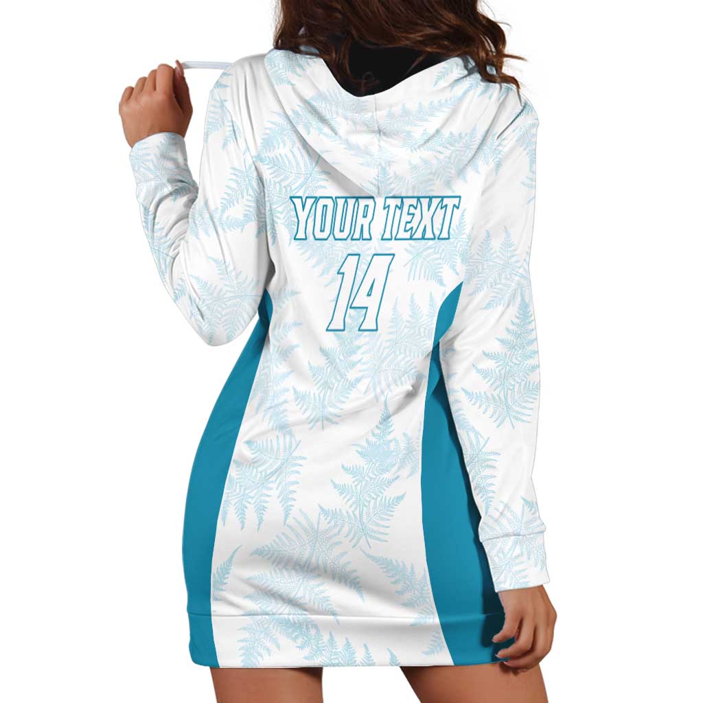 Custom New Zealand Silver Fern Football Hoodie Dress Come On All White LT14 - Polynesian Pride