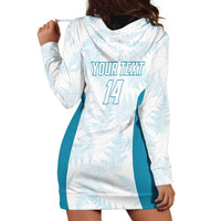 Custom New Zealand Silver Fern Football Hoodie Dress Come On All White LT14 - Polynesian Pride