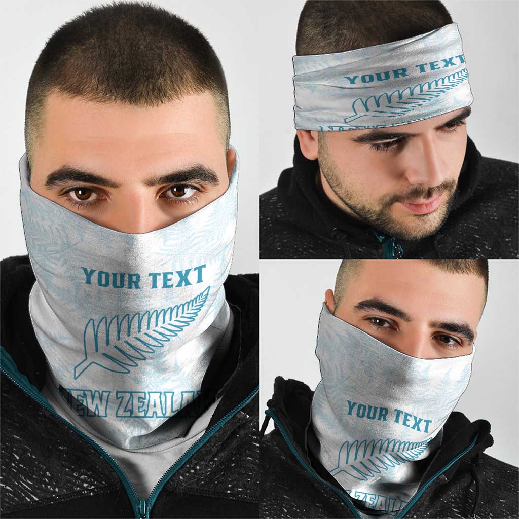 Custom New Zealand Silver Fern Football Neck Gaiter Come On All White - Polynesian Pride