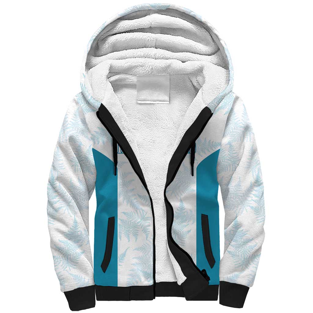 Custom New Zealand Silver Fern Football Sherpa Hoodie Come On All White LT14 Unisex White - Polynesian Pride