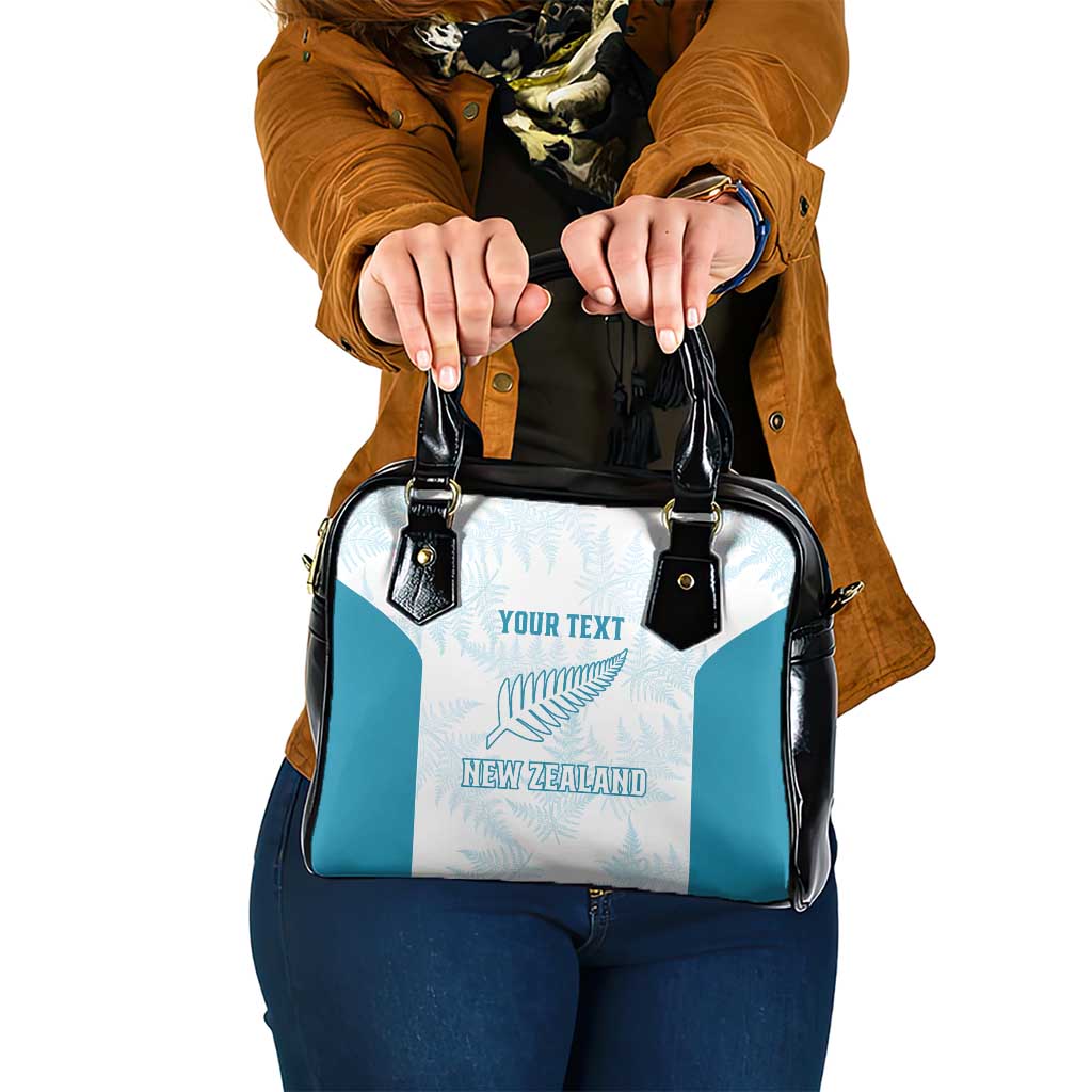 Custom New Zealand Silver Fern Football Shoulder Handbag Come On All White