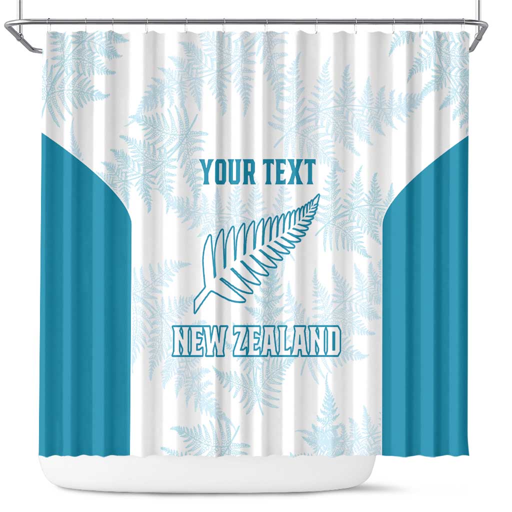 Custom New Zealand Silver Fern Football Shower Curtain Come On All White LT14 White - Polynesian Pride