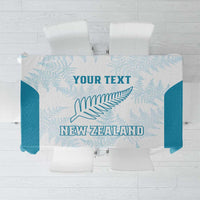 Custom New Zealand Silver Fern Football Tablecloth Come On All White LT14 White - Polynesian Pride