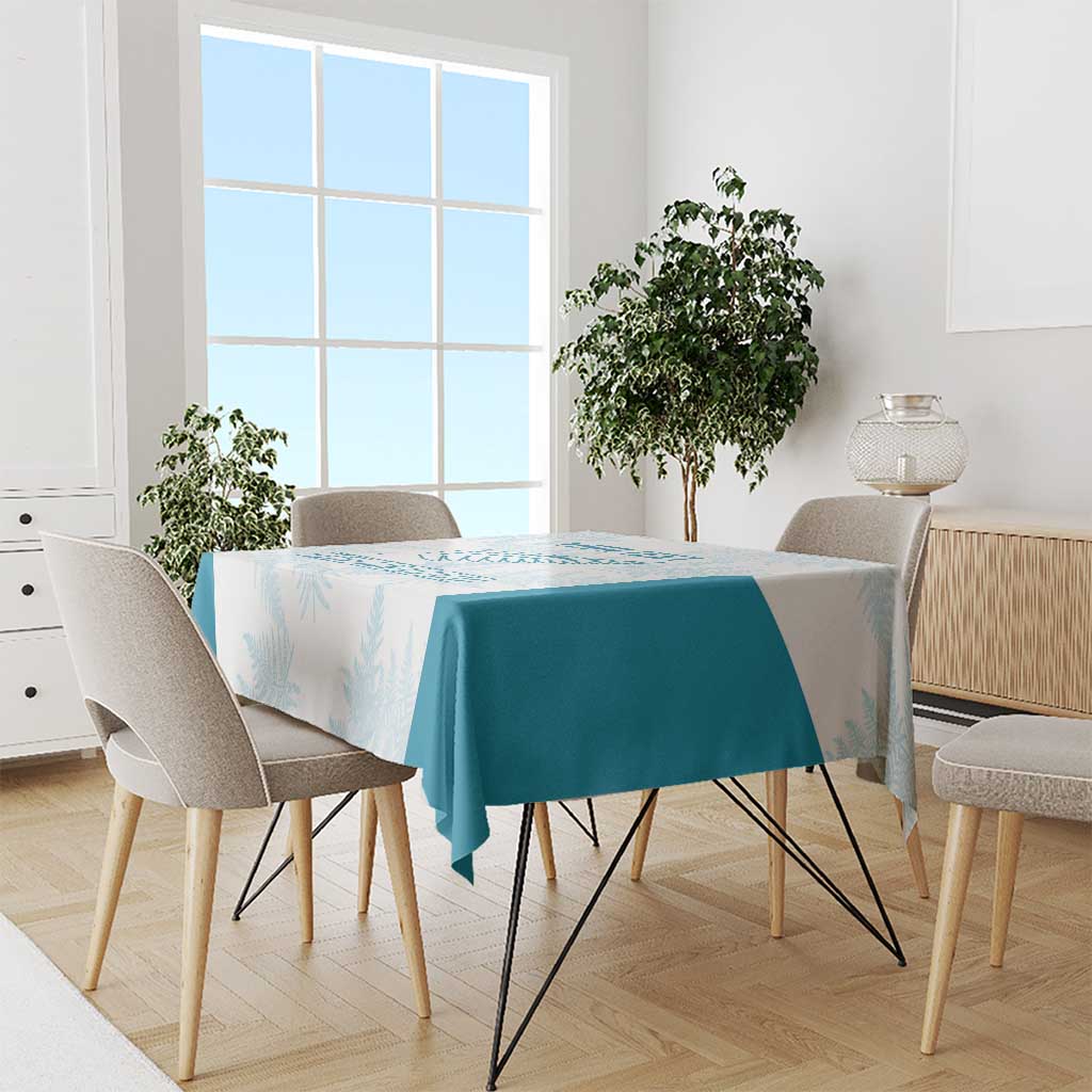 Custom New Zealand Silver Fern Football Tablecloth Come On All White LT14 - Polynesian Pride