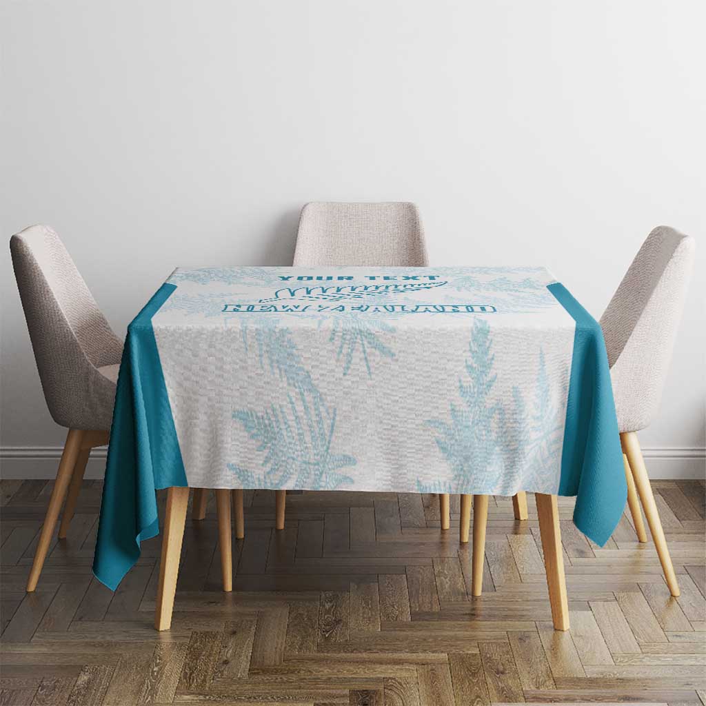 Custom New Zealand Silver Fern Football Tablecloth Come On All White LT14 - Polynesian Pride