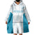 Custom New Zealand Silver Fern Football Wearable Blanket Hoodie Come On All White