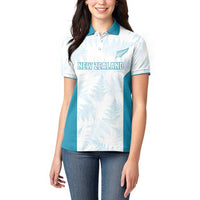 Custom New Zealand Silver Fern Football Women Polo Shirt Come On All White LT14 - Polynesian Pride