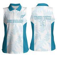 Custom New Zealand Silver Fern Football Women Sleeveless Polo Shirt Come On All White LT14 - Polynesian Pride