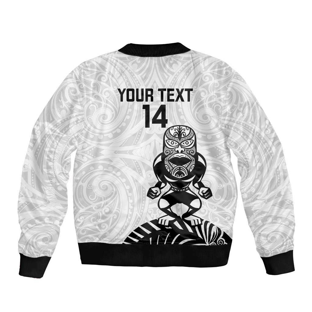 Custom Aotearoa Football Bomber Jacket NZ Maori Tiki Go Champions