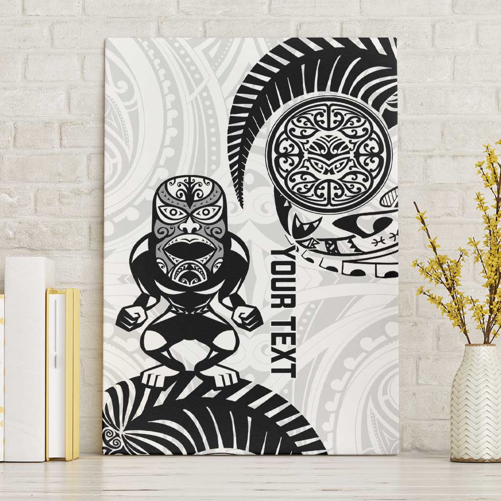 Custom Aotearoa Football Canvas Wall Art NZ Maori Tiki Go Champions LT14 Without Frame White - Polynesian Pride
