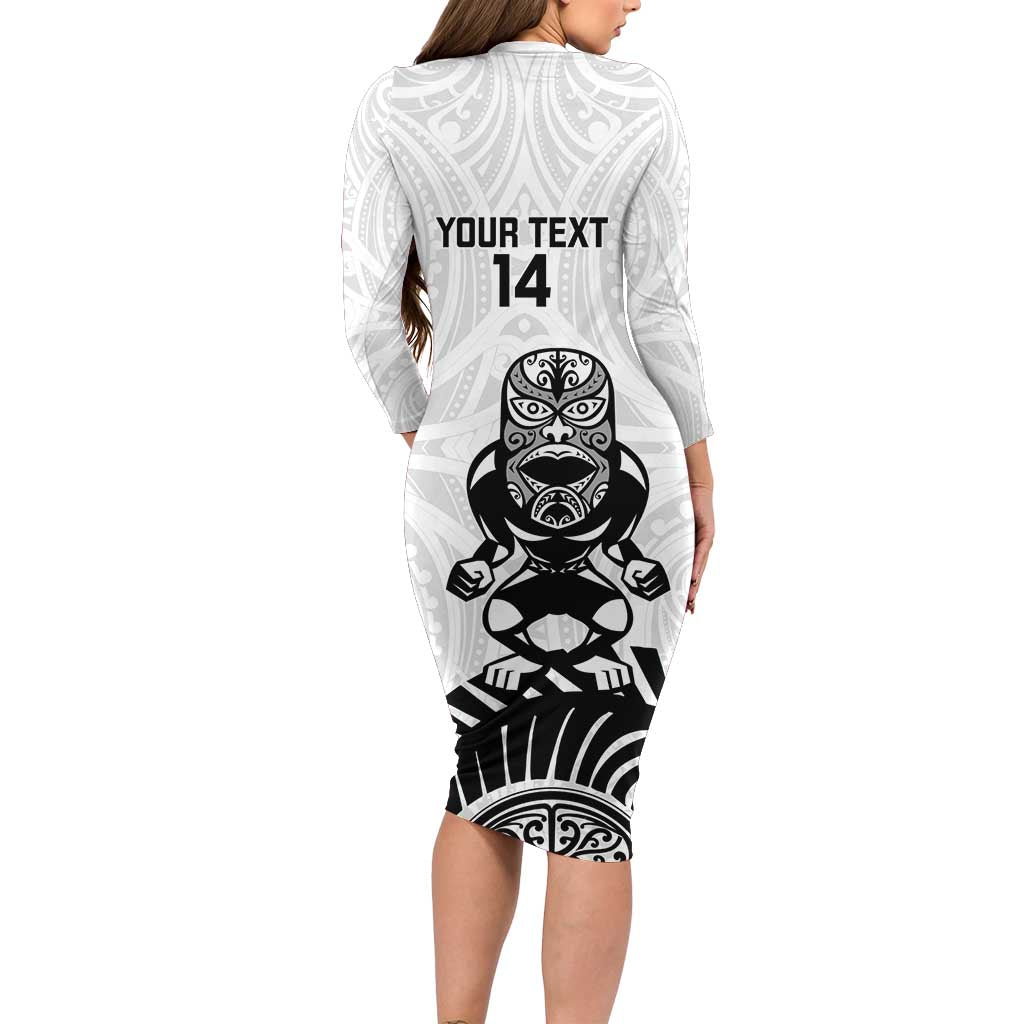 Custom Aotearoa Football Family Matching Long Sleeve Bodycon Dress and Hawaiian Shirt NZ Maori Tiki Go Champions LT14 - Polynesian Pride