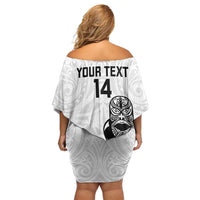 Custom Aotearoa Football Family Matching Off Shoulder Short Dress and Hawaiian Shirt NZ Maori Tiki Go Champions LT14 - Polynesian Pride