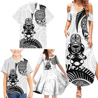 Custom Aotearoa Football Family Matching Summer Maxi Dress and Hawaiian Shirt NZ Maori Tiki Go Champions LT14 - Polynesian Pride