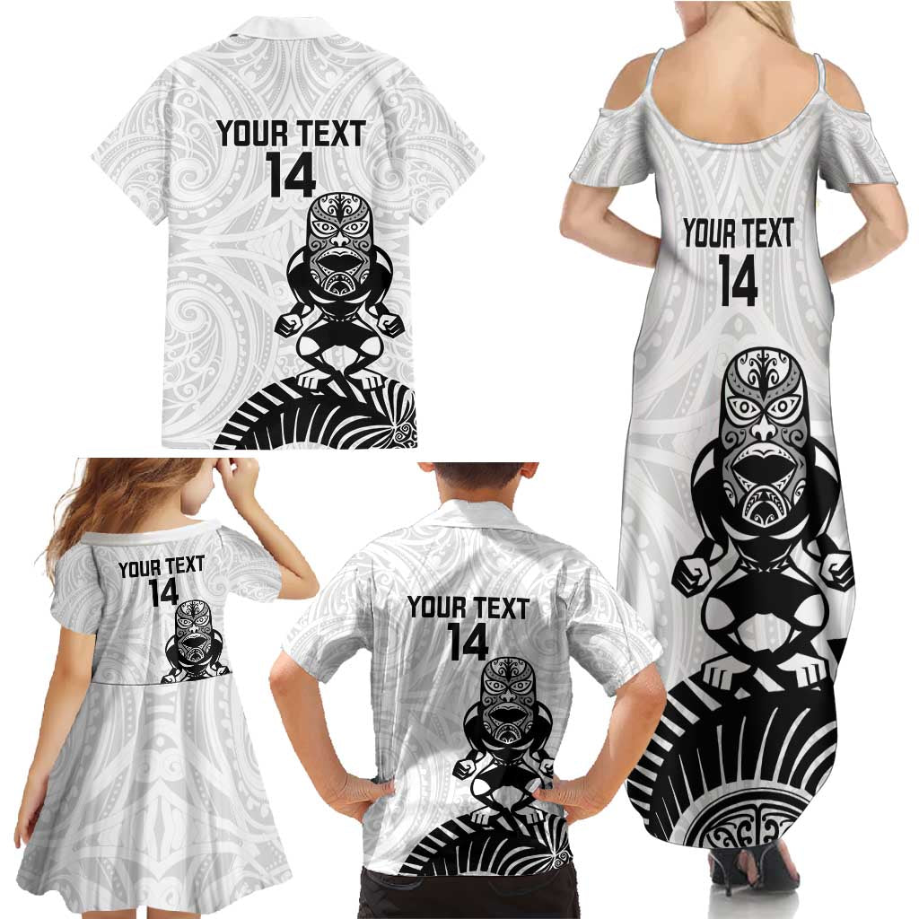 Custom Aotearoa Football Family Matching Summer Maxi Dress and Hawaiian Shirt NZ Maori Tiki Go Champions LT14 - Polynesian Pride