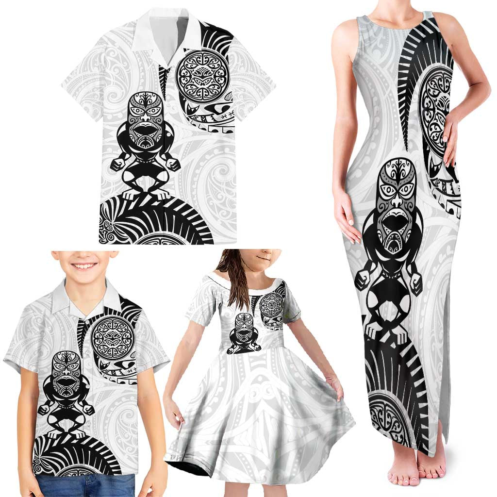 Custom Aotearoa Football Family Matching Tank Maxi Dress and Hawaiian Shirt NZ Maori Tiki Go Champions LT14 - Polynesian Pride