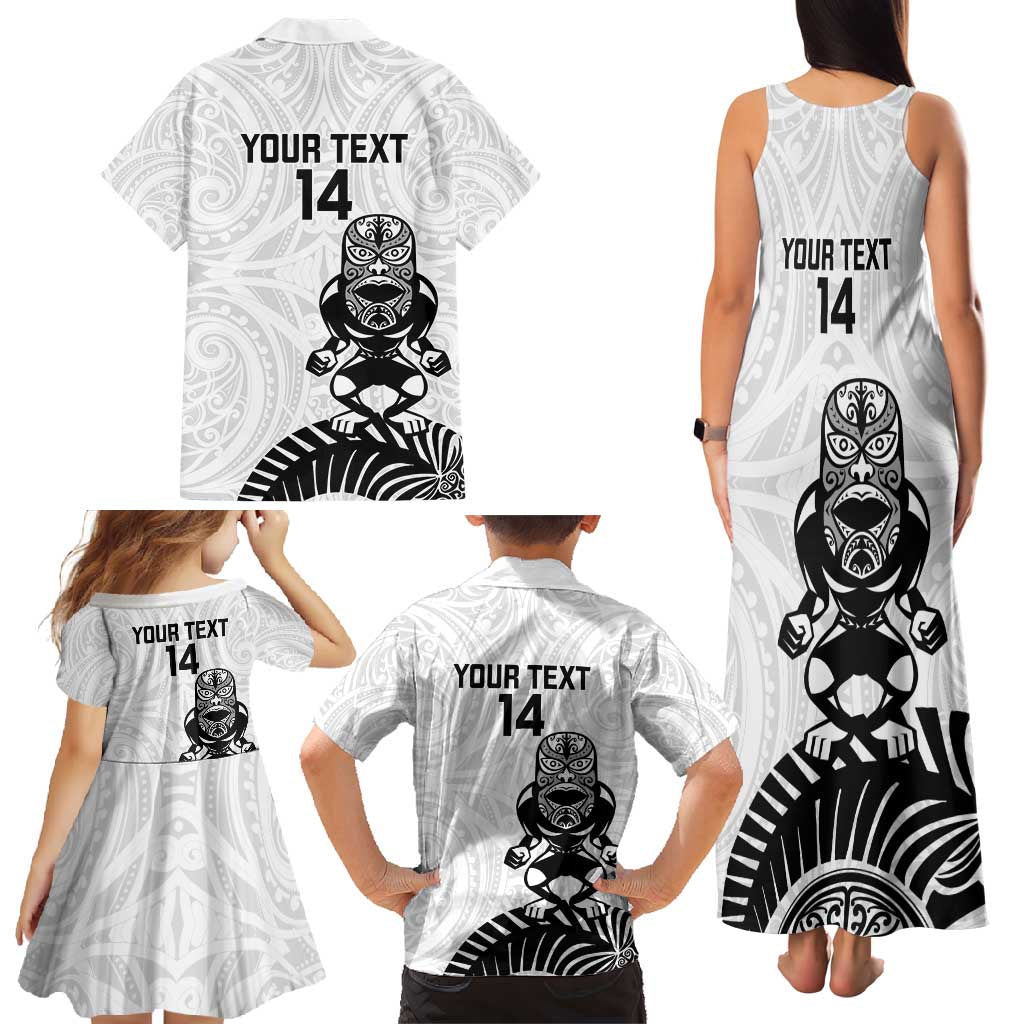Custom Aotearoa Football Family Matching Tank Maxi Dress and Hawaiian Shirt NZ Maori Tiki Go Champions LT14 - Polynesian Pride