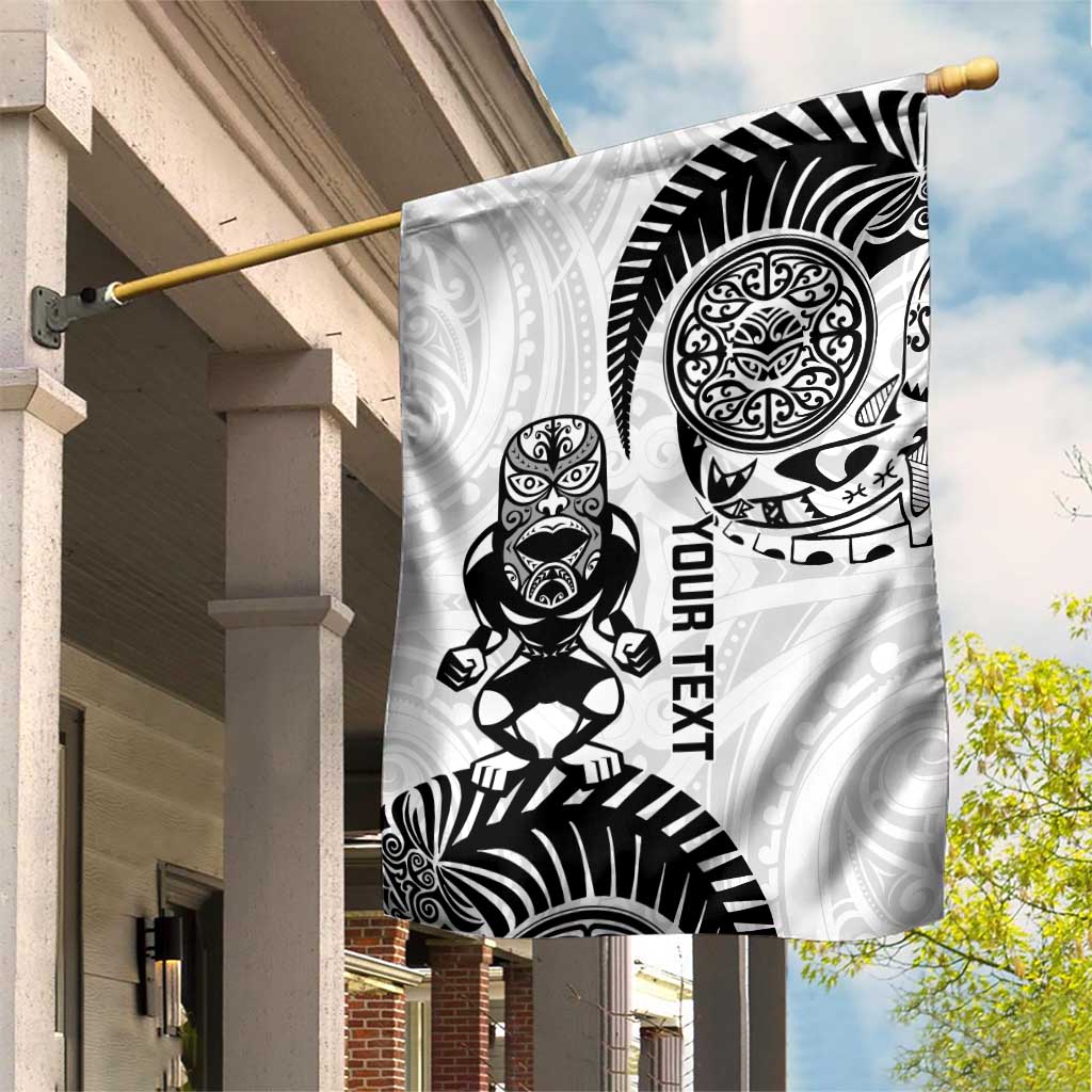Custom Aotearoa Football Garden Flag NZ Maori Tiki Go Champions LT14 House Flag White - Polynesian Pride