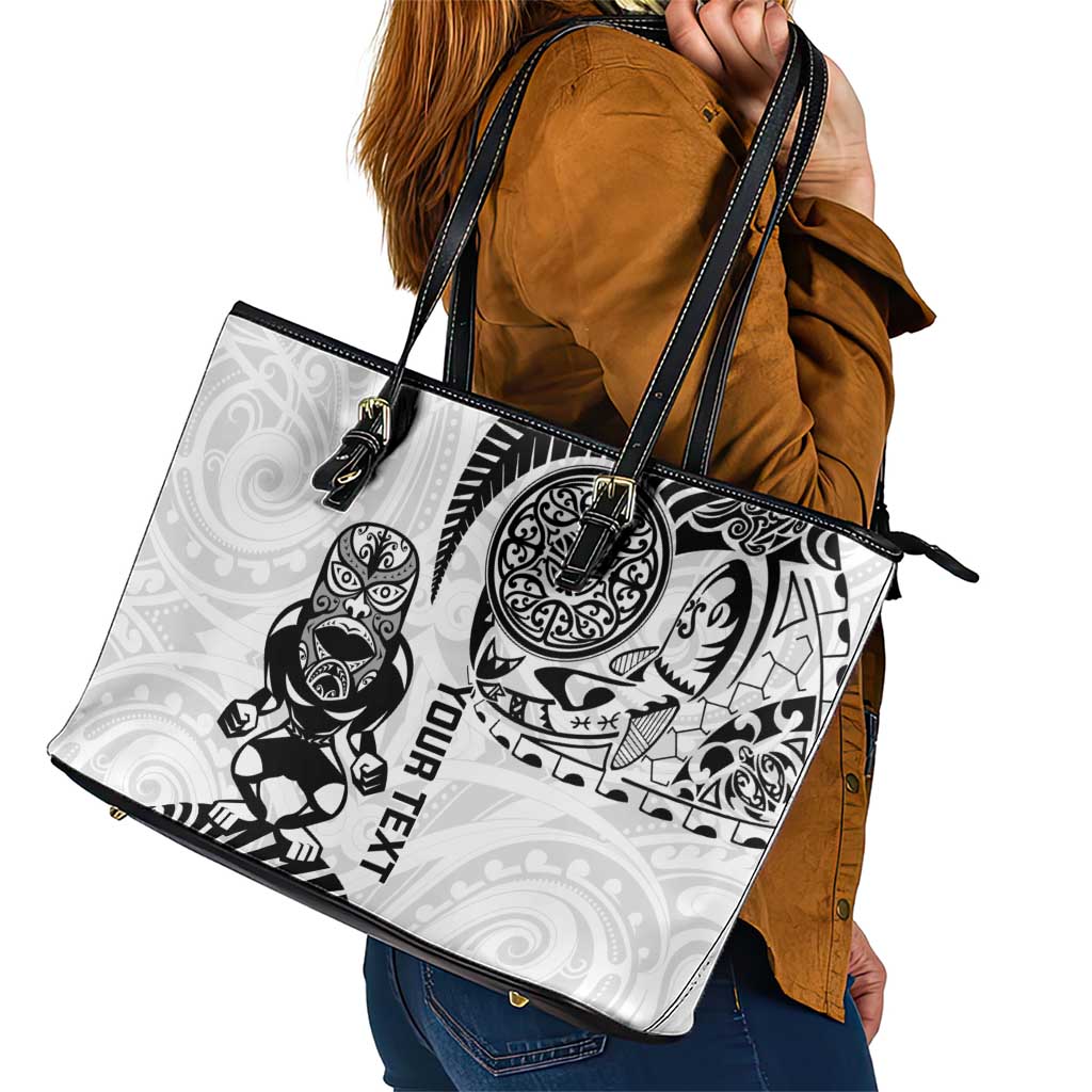 Custom Aotearoa Football Leather Tote Bag NZ Maori Tiki Go Champions