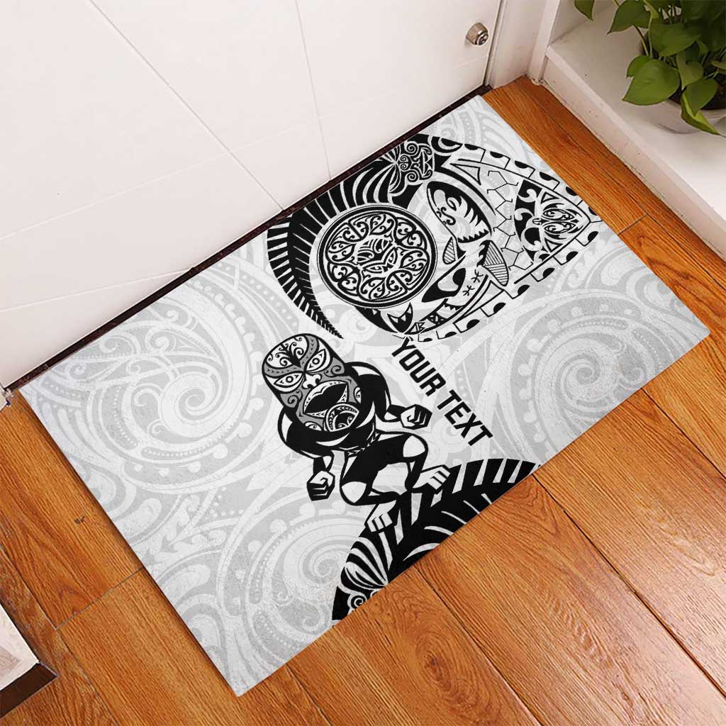 Custom Aotearoa Football Rubber Doormat NZ Maori Tiki Go Champions LT14 - Polynesian Pride